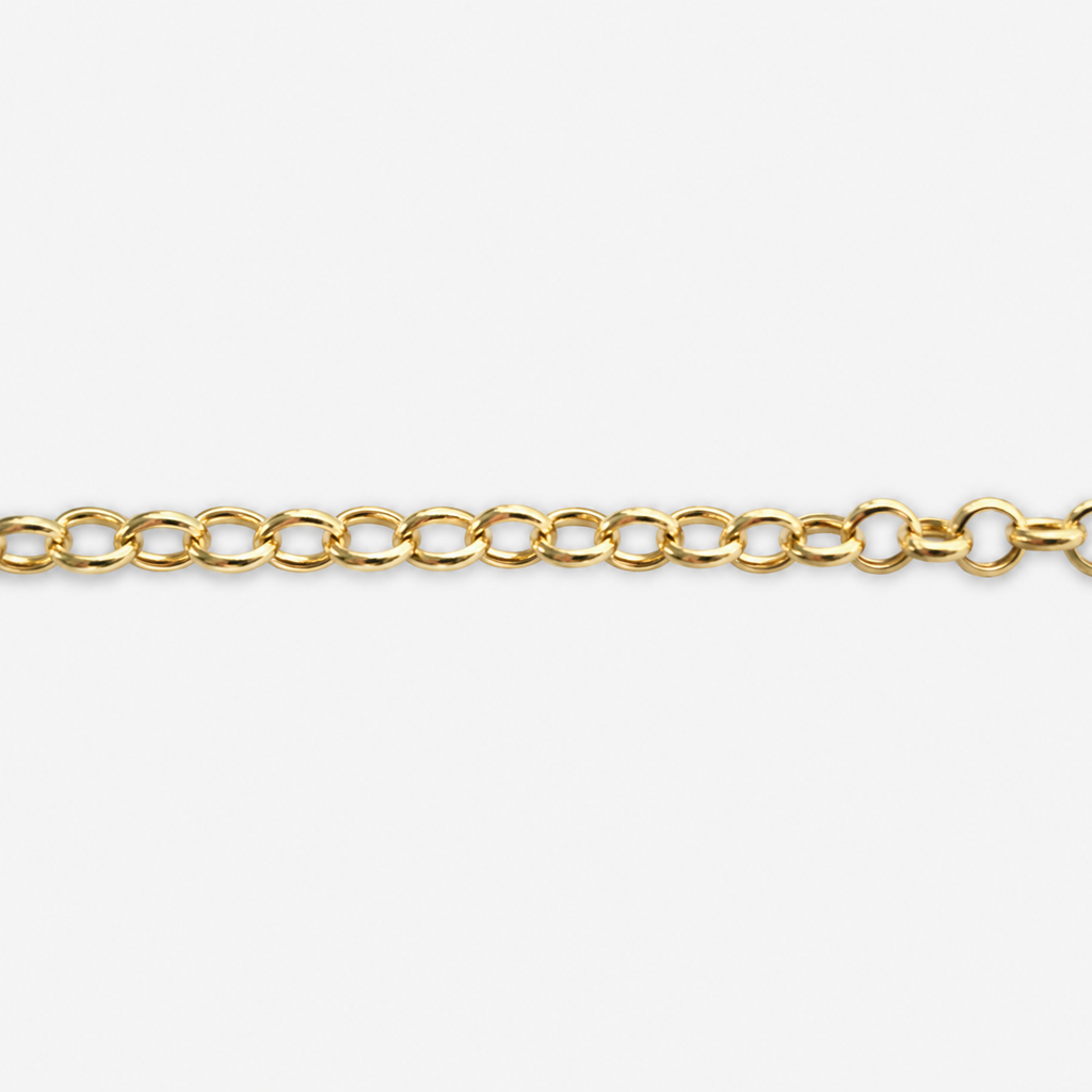 Gold chain on a white background