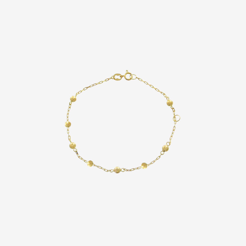 Kids Bead Bracelet 3mm – 18ct Solid Yellow Gold