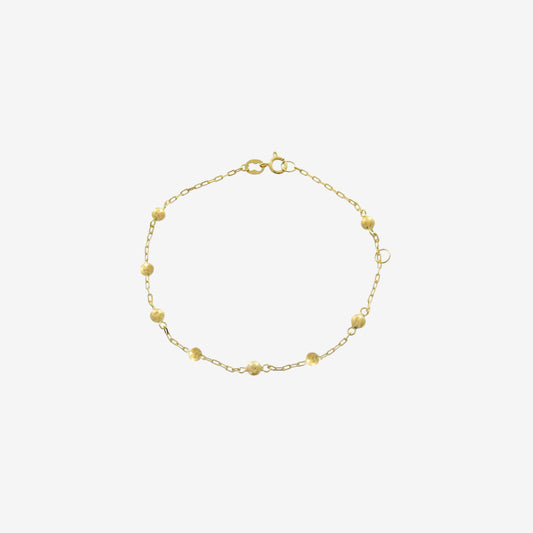 Pulsera de cuentas para niños de 3 mm en oro amarillo de 18 quilates