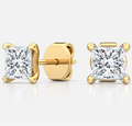 Lab-Grown Diamond Princess Cut Claw Stud Earrings