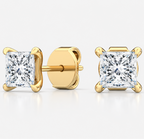Lab-Grown Diamond Princess Cut Claw Stud Earrings
