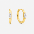Lab-Grown Diamond Marquise Cut Earrings - 9ct Yellow Gold