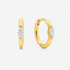 Lab-Grown Diamond Marquise Cut Earrings - 9ct Yellow Gold