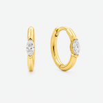 Lab-Grown Diamond Marquise Cut Earrings - 9ct Yellow Gold