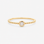 Lab-Grown Diamond Round Cut Ring - 9ct Yellow Gold