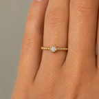 Lab-Grown Diamond Round Cut Ring - 9ct Yellow Gold