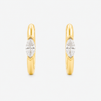 Lab-Grown Diamond Marquise Cut Earrings - 9ct Yellow Gold