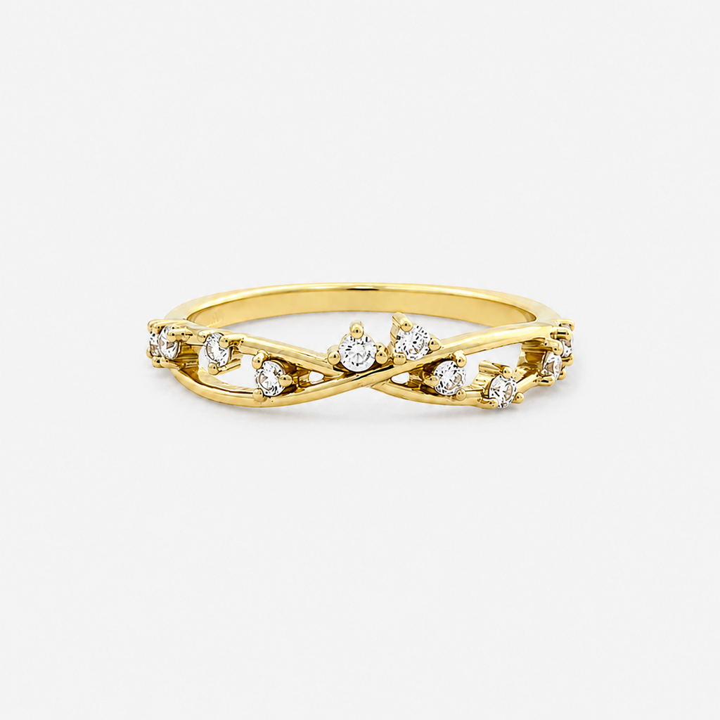 Lab-Grown Diamond Round Cut Ring - 9ct Yellow Gold