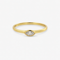 Lab-Grown Diamond Marquise Cut Ring - 9ct Yellow Gold