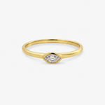 Lab-Grown Diamond Marquise Cut Ring - 9ct Yellow Gold