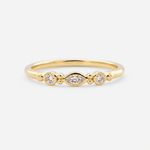 Lab-Grown Diamond Marquise & Round Cut Ring - 9ct Yellow Gold