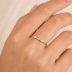 Lab-Grown Diamond Marquise & Round Cut Ring - 9ct Yellow Gold