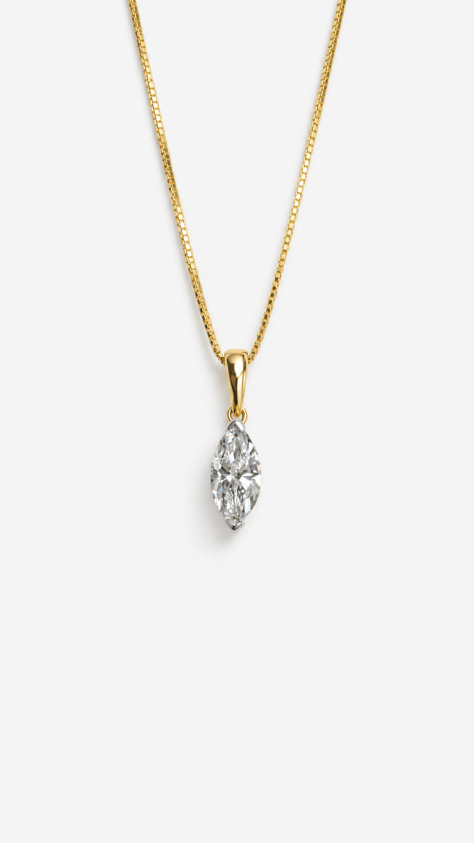 0.40ct Lab-Grown Diamond Marquise Cut Pendant in 10ct Yellow Gold