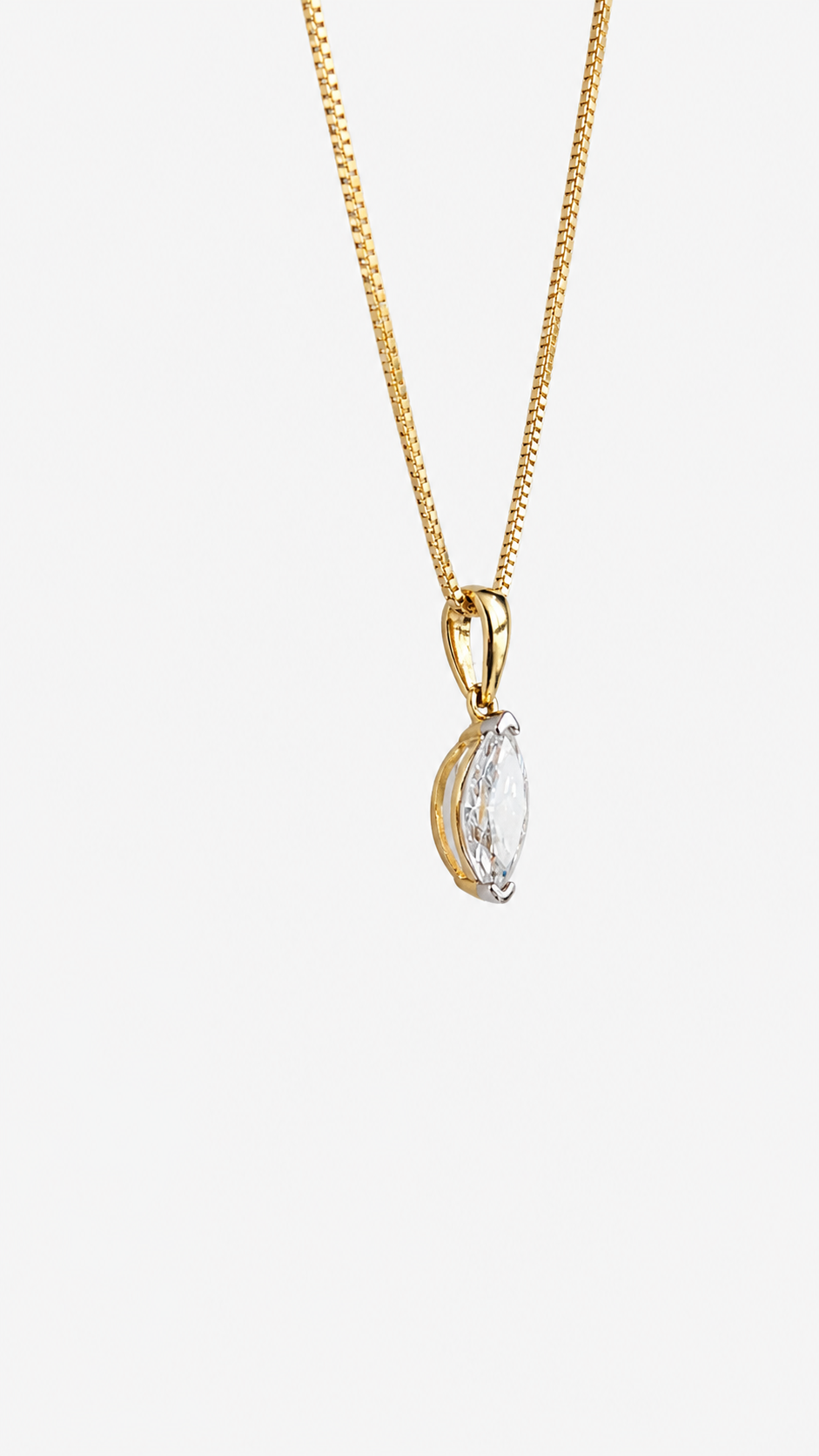 0.40ct Lab-Grown Diamond Marquise Cut Pendant in 10ct Yellow Gold