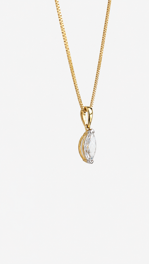 0.40ct Lab-Grown Diamond Marquise Cut Pendant in 10ct Yellow Gold