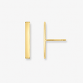 Gold bar earrings on a white background
