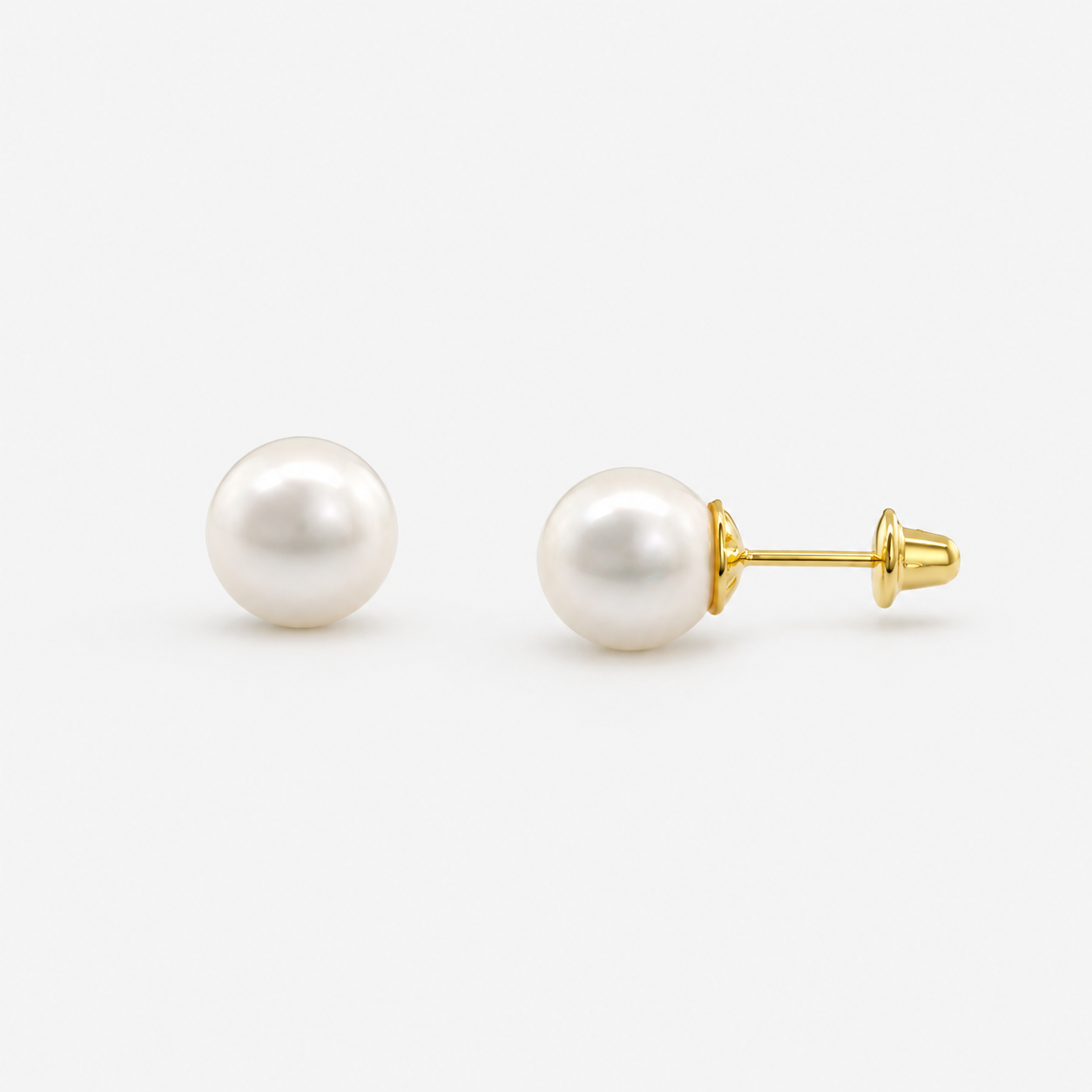 Natural Pearl Stud Earrings 5mm – 18ct Yellow Gold