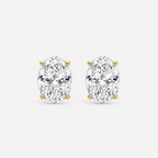 Lab-Grown Diamond Oval Cut Claw Stud Earrings
