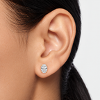 Lab-Grown Diamond Oval Cut Claw Stud Earrings