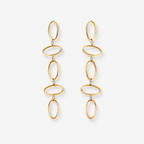 Oval Link Dangle Earrings – 18ct Solid Yellow Gold