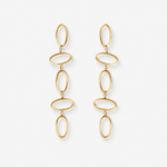 Oval Link Dangle Earrings – 18ct Solid Yellow Gold