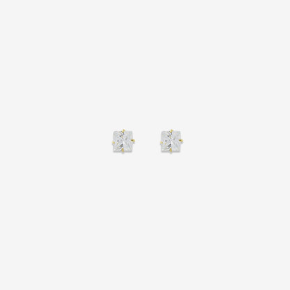 Princess Cut Stud Earrings Signature Zirconia 4mm – 18ct Yellow Gold