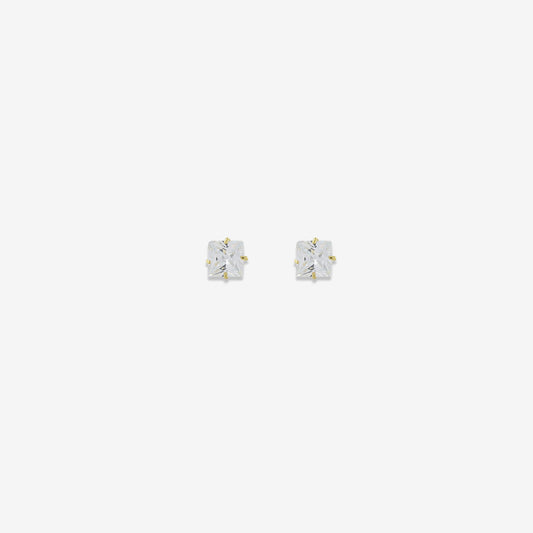 Princess Cut Stud Earrings Signature Zirconia 4mm – 18ct Yellow Gold