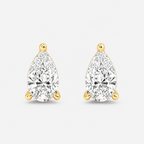 Lab-Grown Diamond Pear Cut Claw Stud Earrings