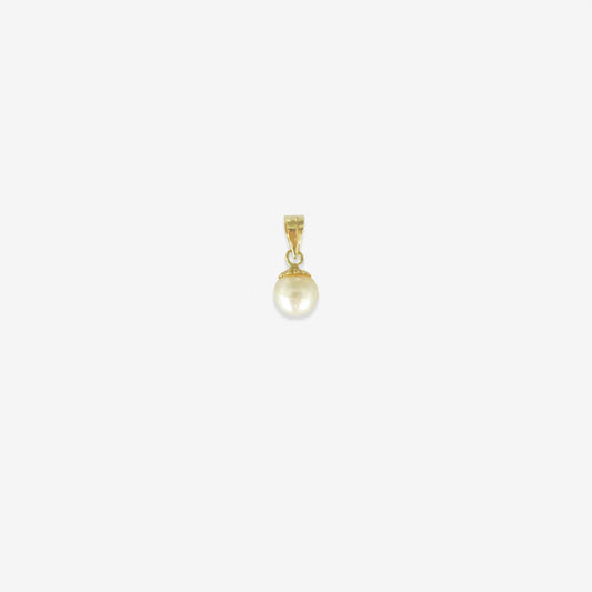 Colgante de perla natural en forma de gota en oro amarillo de 18 quilates