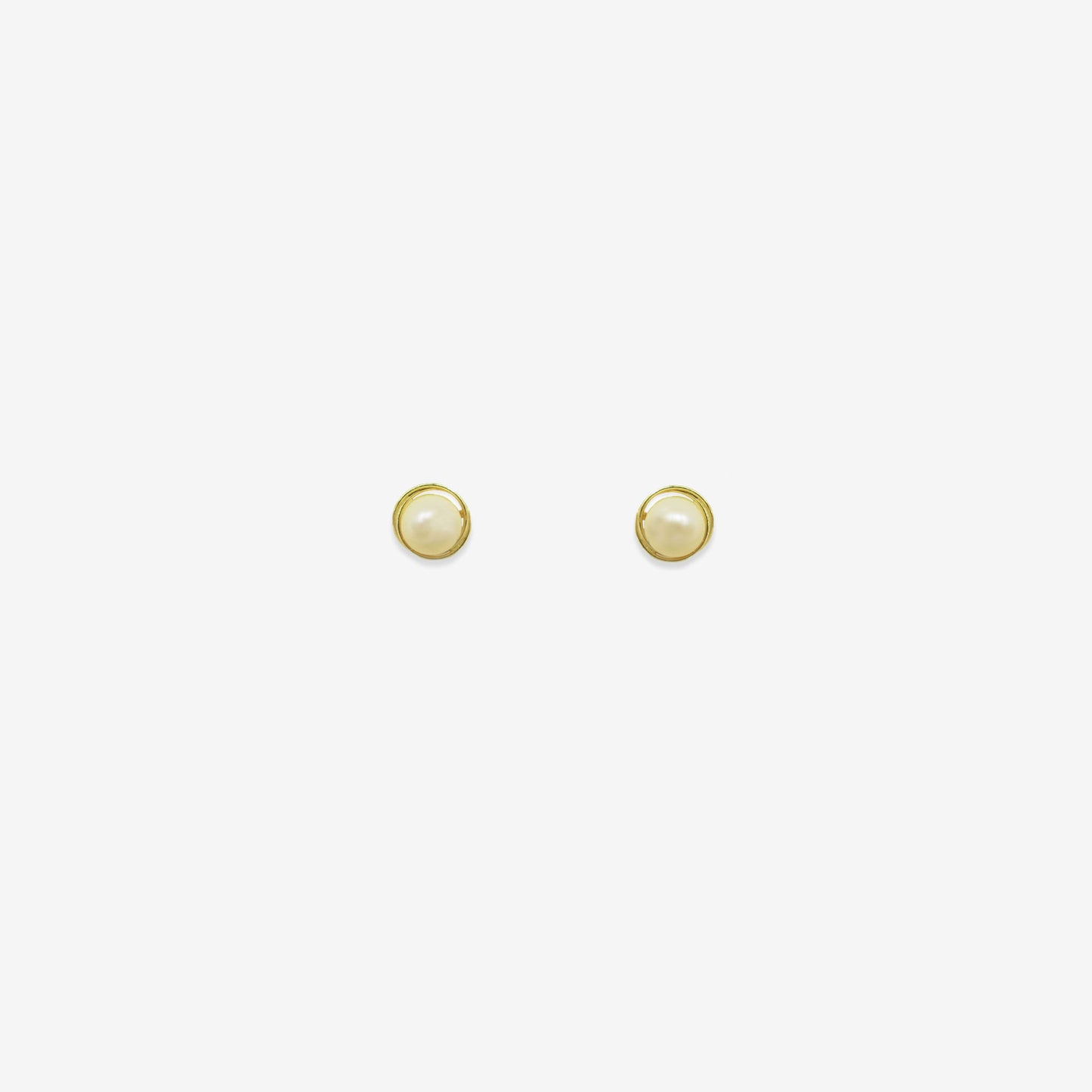 Rococo Natural Pearl Earrings 3.5mm – 18ct Yellow Gold