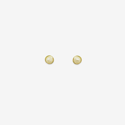 Rococo Natural Pearl Earrings 3.5mm – 18ct Yellow Gold