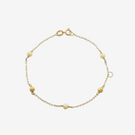 Kids Pearl and Bead Bracelet – 18ct Solid Yellow Gold