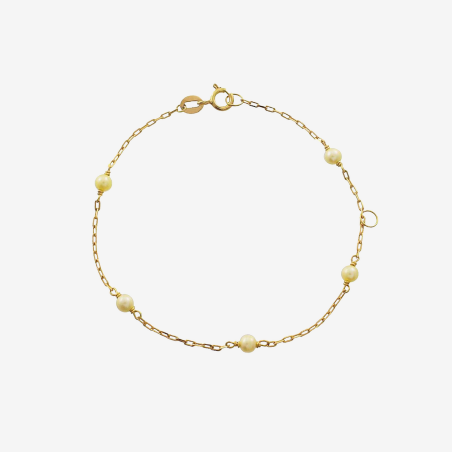 Kids Pearl Bracelet – 18ct Solid Yellow Gold