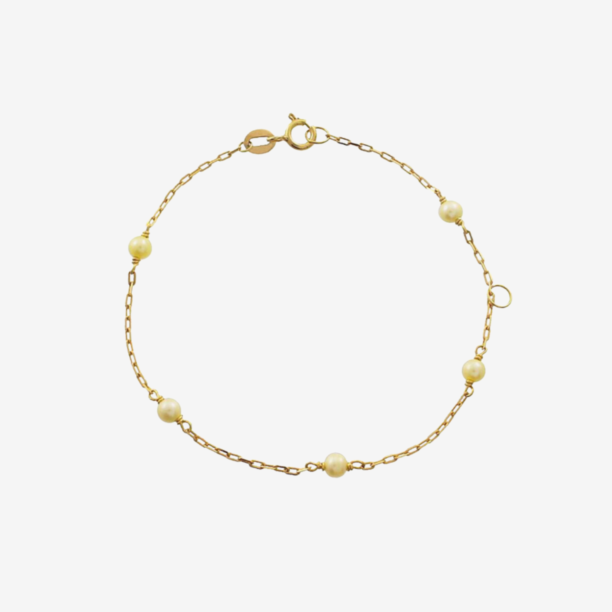Kids Pearl Bracelet – 18ct Solid Yellow Gold