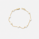 White Freshwater Pearl Bracelet - 9ct Yellow Gold