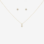 Pearl pendant and earring set bundle in 18ct Yellow Gold