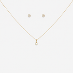 Pearl pendant and earring set bundle in 18ct Yellow Gold