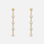 White Freshwater Pearl Cluster Earrings - 9ct Yellow Gold