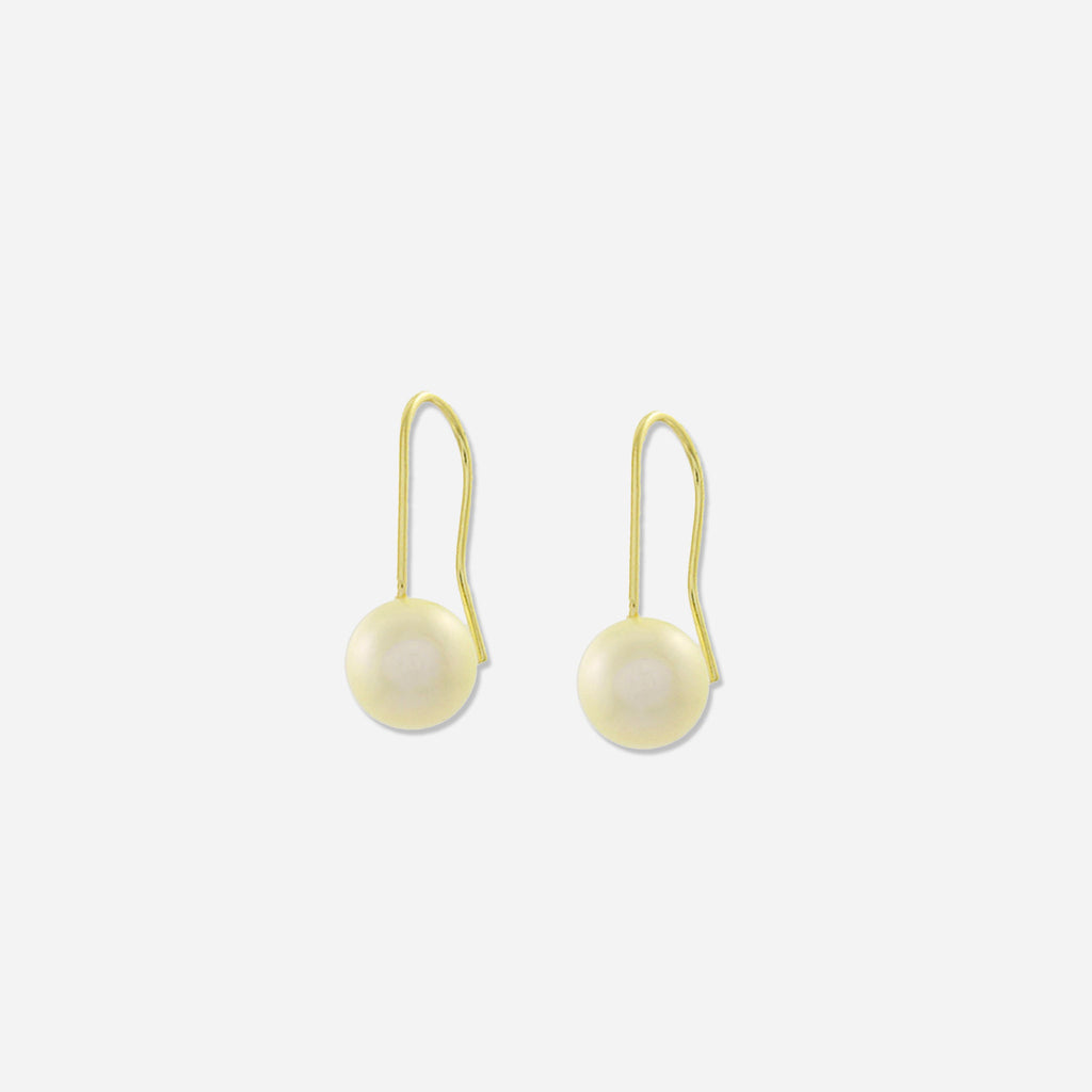 Natural Pearl Hook Earrings – 18ct Yellow Gold