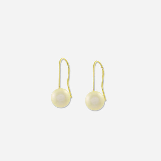 Pendiente con gancho de perla natural en oro amarillo de 18 quilates (BORRADOR)