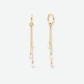 White Freshwater Pearl Earrings - 9ct Yellow Gold