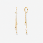 White Freshwater Pearl Earrings - 9ct Yellow Gold