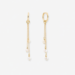 White Freshwater Pearl Earrings - 9ct Yellow Gold