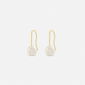 Pendiente con gancho de perla natural en oro amarillo de 18 quilates (BORRADOR)
