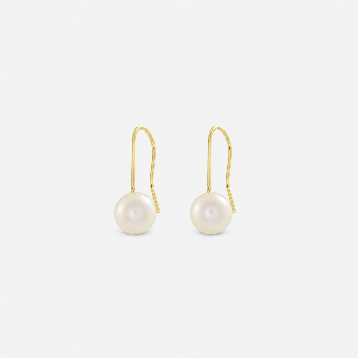 Pendiente con gancho de perla natural en oro amarillo de 18 quilates (BORRADOR)