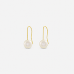 Pendiente con gancho de perla natural en oro amarillo de 18 quilates (BORRADOR)