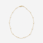 White Freshwater Pearl Necklace 42cm - 9ct Yellow Gold