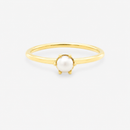 White Freshwater Pearl Round Ring - 9ct Yellow Gold