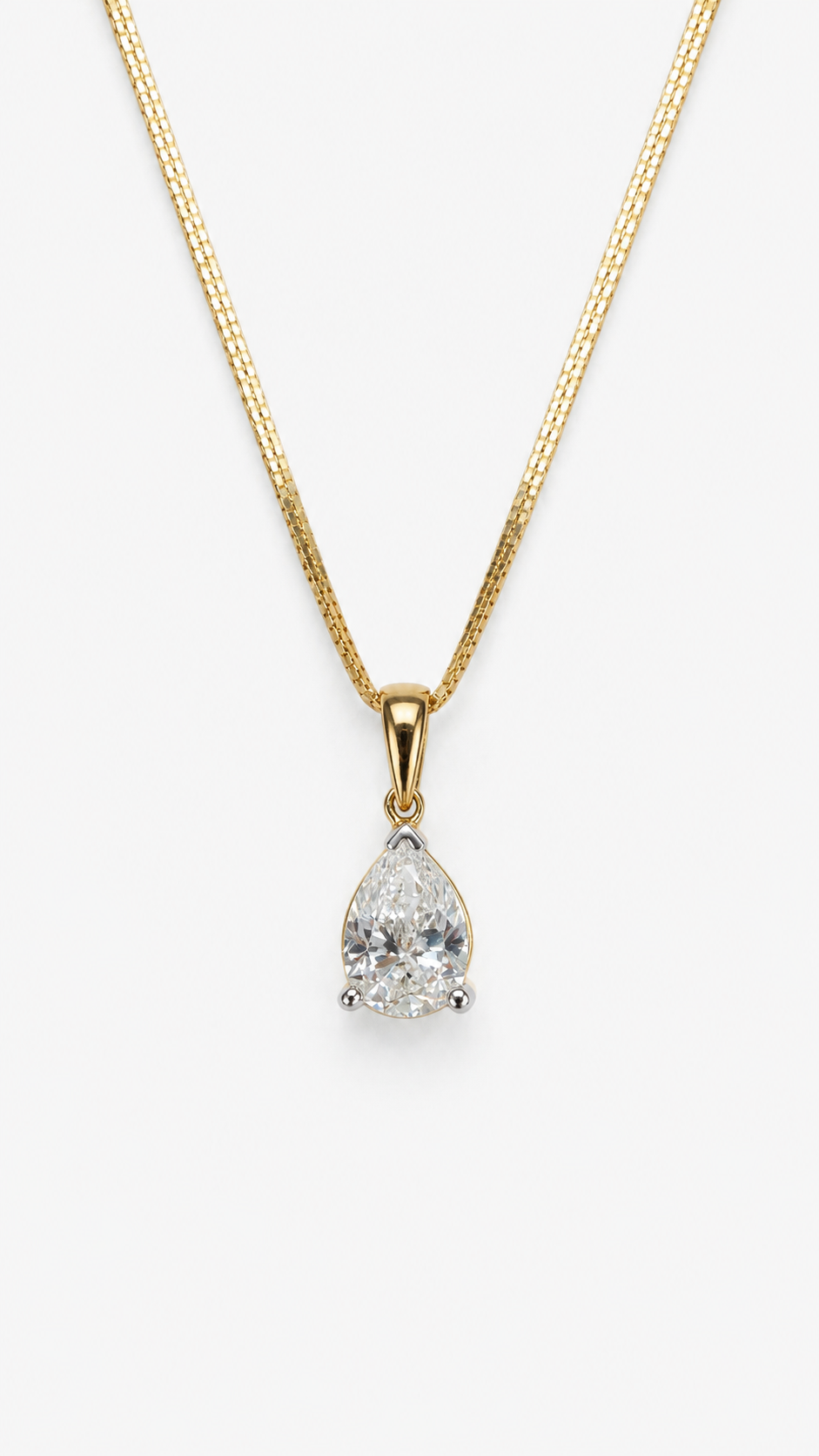 0.90ct Lab-Grown Diamond Pear Cut Pendant - 10ct Yellow Gold