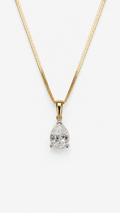 0.90ct Lab-Grown Diamond Pear Cut Pendant - 10ct Yellow Gold